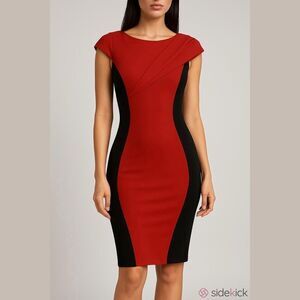 J. Peterman size 8 red black bodycon dress sexy